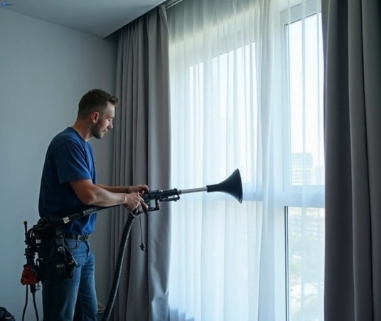 Professional commercial curtain cleaning process equipment Matty Curtain Cleaning newmarket