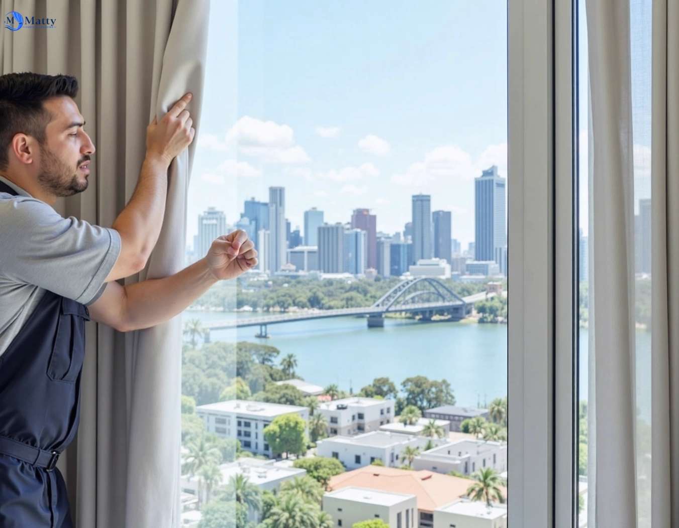 Professional curtain steam cleaning service newmarket QLD by Matty Curtain Cleaning